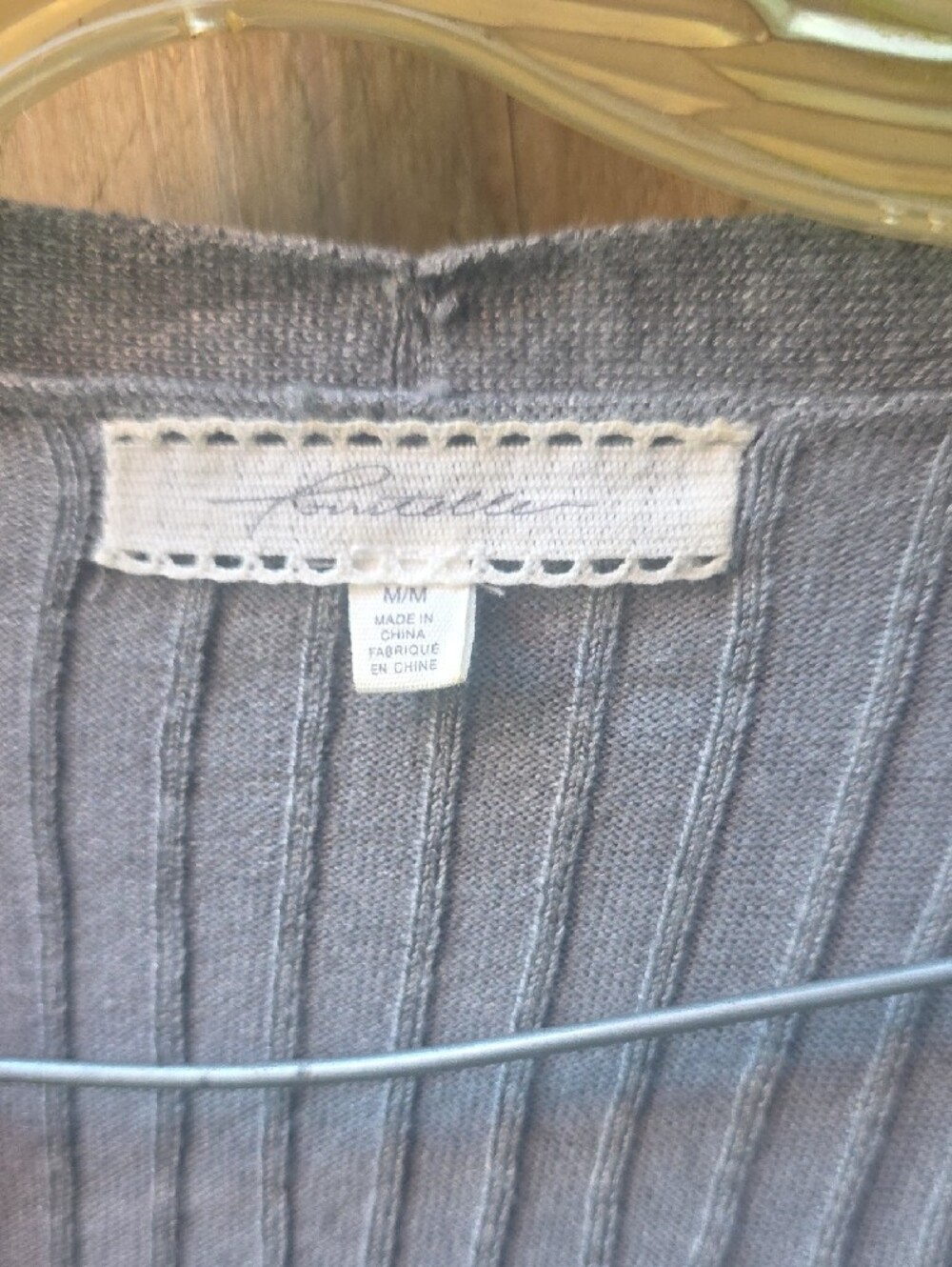 Gray Open-Front Ribbed Women’s Cardigan Sweater - Picture 2 of 4